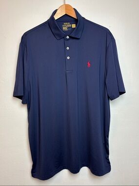 Polo Ralph Lauren Men’s Large Performance Navy Blue Polo Shirt